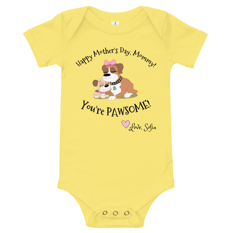 Customizable Mother's Day Pawsome Onesie